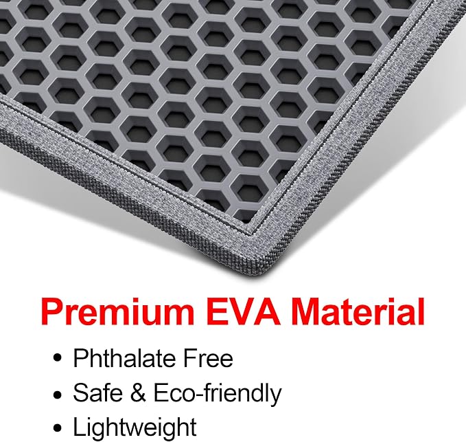 Waretary Cat Litter Mat, 47"x 36", Waterproof, Scatter Control, Grey | Double Layer, Urine-Proof, Non-Slip, Durable, Easy to Clean, Paw-Friendly, Safe & Odorless, Fits Large Litter Boxes