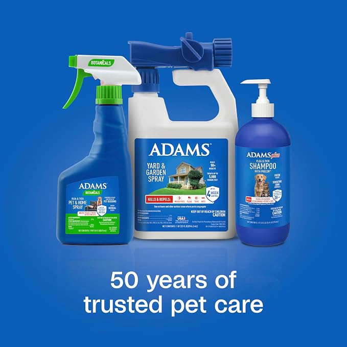 ADAMS Plus Flea & Tick Shampoo with Precor for Dogs, Cats, Puppies & Kittens, Flea Shampoo to Treat Infestations, Kills Ticks, Fleas, Flea Eggs & Lice, Cleans and Conditions Coat, 6 Ounces