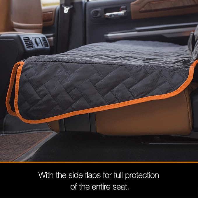 Heavy Duty Back Seat Cover for Truck , 100% Waterproof & Odor-Free Dog Seat Protector for F150 F250 Chevy Silverado Ram Sierra, Scratch-proof Eco-Friendly Back Seat Cover for Dogs, Kids, Tools & Gear