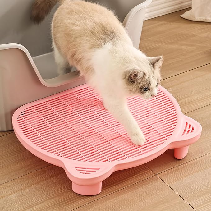 SpaceTime Cat Litter Mat Litter Trapping Mat,20.08"x15.94"x3.54"Large Dual-Layer Cat Litter Box Mat for Kitty,Floor Protection,Waterproof Urineproof(Pink)