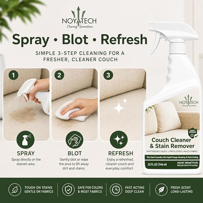 NOYATECH Couch Cleaner and Granite Countertop Sealer Bundle, 2 x 32 oz