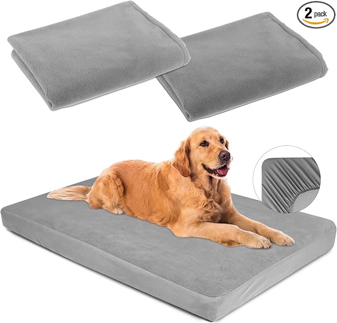 Dog Bed Covers Replacement Washable 100% Waterproof Soft Dog Bed Sheet 2 Pack 36" x 23" S