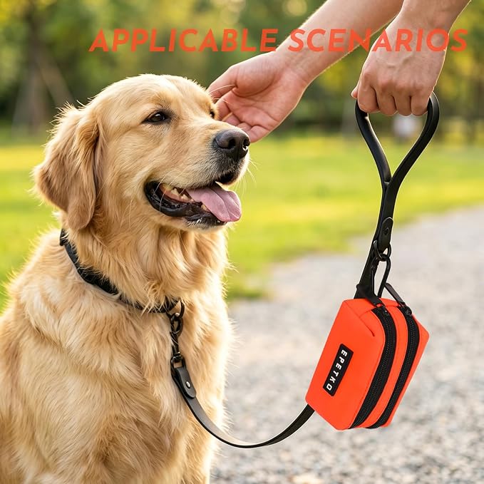 Dog Training Treat Pouch, Treat Bag Fanny Pack with Double-Zip Pocket and Four-Button Closure Waterproof Durable Dog Treat Pouch with 1 Roll of Dog Waste Bags