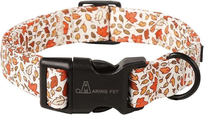 ARING PET Fall Dog Collars, Cute Autumn Maple Leaves Pet Collar with Quick Release Buckle for Puppy Small Medium Large Girl Boy Dogs-XS