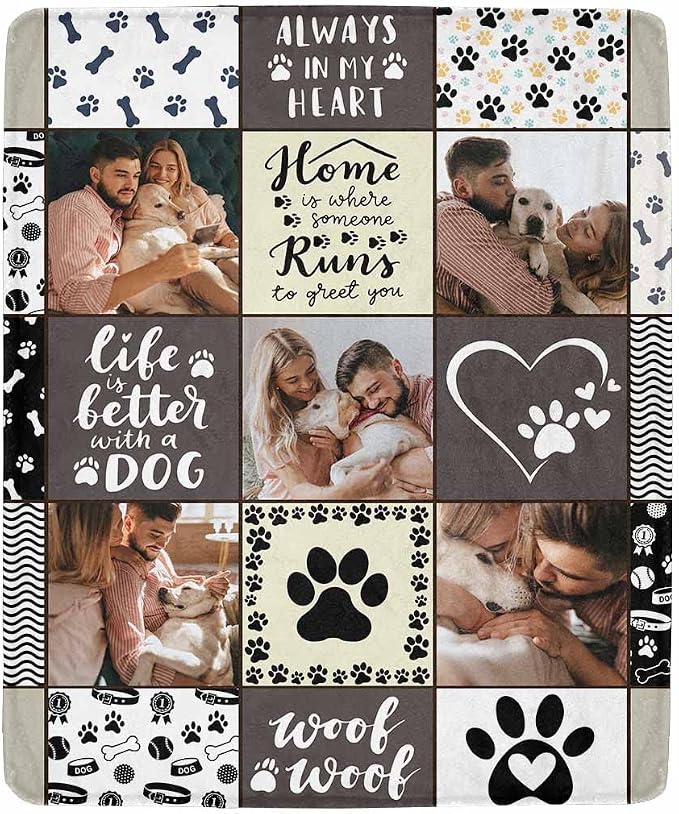 Artsadd Custom Memorial Blanket with Photos and Name-in Loving Memory Gifts Personalized for Loved Ones Lost-Remembrance Blankets for Dogs Cats Pets Lover-Family Photos