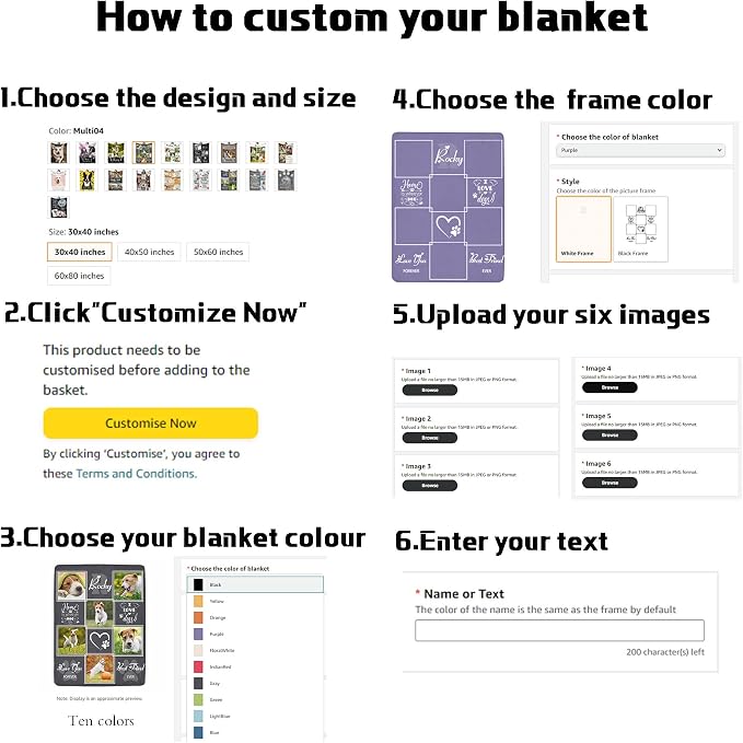 Artsadd Custom Memorial Blanket with Photos and Name-in Loving Memory Gifts Personalized for Loved Ones Lost-Remembrance Blankets for Dogs Cats Pets Lover-Gray