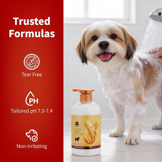 Arf Arf Dog Conditioner – Oatmeal Detangler for Long-Coat Dogs, 16.9oz | Groomer-Recommended, Oatmeal & Keratin Cuticle Repair, Detangles Long Coats, Honey Extract, Sulfate-Free, Rinse-Out 16.9oz