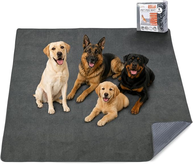 Washable Pee Pads for Dogs, 60x60 Reusable,Waterproof, Whelping Pads | Leakproof, Machine Washable, Absorbent Dog Mats, Non-Slip Puppy Training Pads for Playpen, Floor, Incontinence, Housebreaking