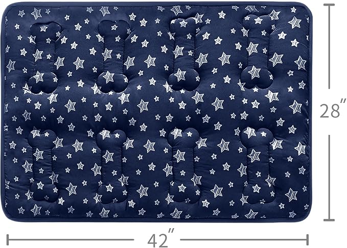 Dog Crate Pad Mat (42" X 28"), Soft Dog Bed Mat with Cute Prints | Personalized Crate Pad, Anti-Slip Bottom, Machine Washable Kennel Pad