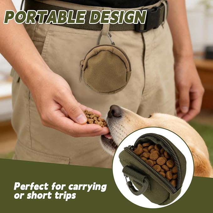 Yitexin 3 Pieces Waterproof Dog Training Treat Pouch with Clip & Zipper, Pocket Sized Dog Treat Bag, Portable Puppy Bait Reward Pouch for Pet Leash Walking Traveling Indoor Outdoor Use (3pcs)