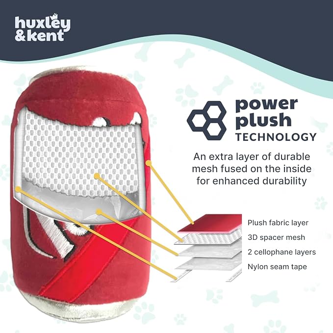 Huxley & Kent Funny Dog Toy w/Squeaker – Power Plush Squeaky Dog Toys for Small, Medium & Large Dogs – Soft Stuffed Animal for Indoor Play & Fetch - It's My Barkday Bone, Large