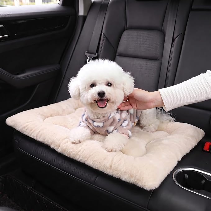 Dog Bed 24" for Metal Crate Pad, Washable Kennel Mat for Small Puppy & Cats | Soft faux rabbit fur, non-slip,machine wash/dry, plush cushioning, for crates, floors & travel, multiple sizes for all breeds