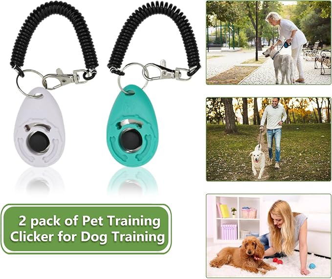 Dog Treat Pouch, Pet Training Clickers,Hands-Free Waist Belt Clip Nylon Pet Treat Pouch with Shoulder Strap, Puppy Walking Supplies Built-in Poop Bag Dispenser for Cat Bird Rabbit (Black)
