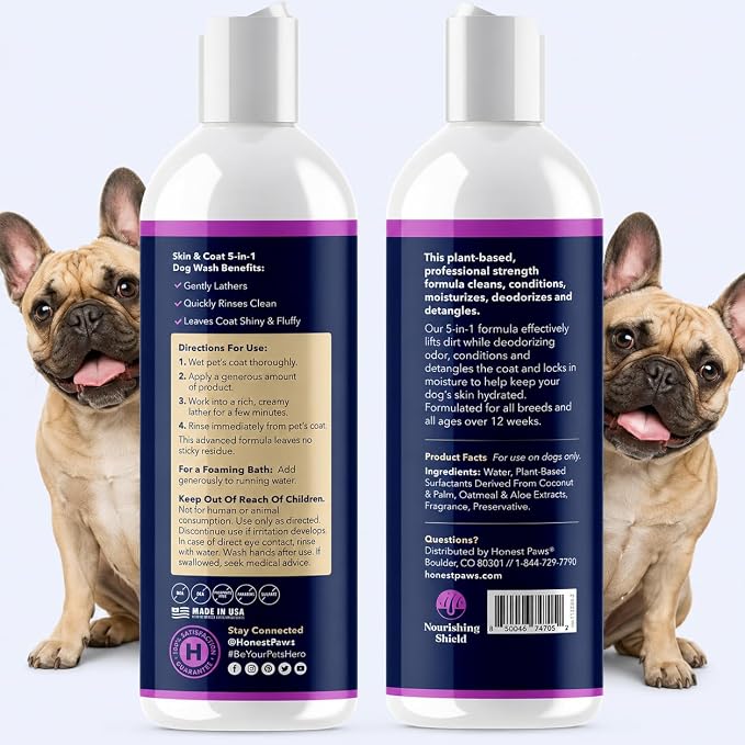 Oatmeal Lavender Dog Shampoo and Conditioner, Itchy Skin Relief, Allergies | Oatmeal Shampoo for Dogs, Anti-Itch Pet Shampoo for Dogs, for Allergies and Itching, Sensitive Skin, Smelly Dogs