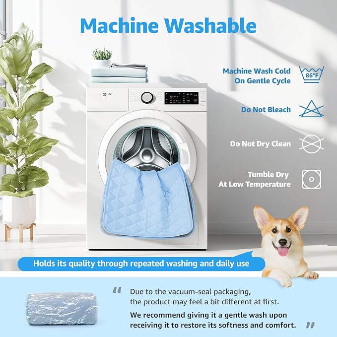 LOOBANI Dog Cooling Mat for Giant Large Dogs 65"x48"- Cooling Pad for Dog, Cool Blanket for Dogs Machine Washable, Pet Cool Mat for Indoor, Outdoor, Couches, Crates, Car Seats for Trips(Blue, 65"x48")