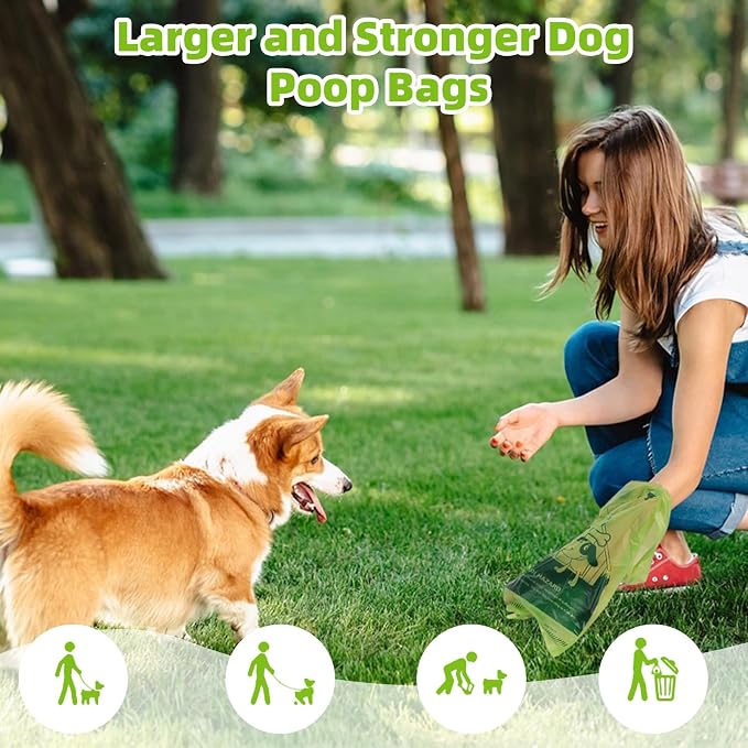 Dog Poop Bags Rolls, 540 Count Extra Thick Tear Resistant Poop Bags for Dogs, Leak Proof Pet Waste Bag for Outdoor Doggie Walking and Cat Litters Cleaning