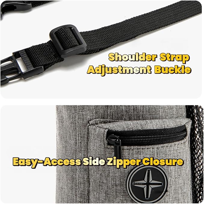 Dog Treat Pouch – Pet Training Treat Bag with Drawstring Closure, Poop Bag Dispenser, Multiple Pockets for Treats & Kibbles | 3 Ways to Wear with Adjustable Waist & Shoulder Straps | Hands-Free Walks