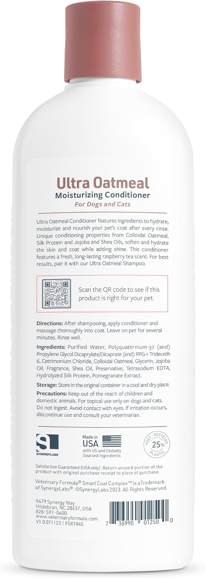 Veterinary Formula Smart Coat Ultra Oatmeal Conditioner for Dogs, 17 fl oz