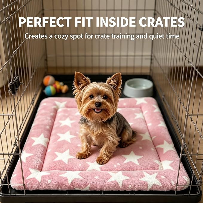 Dog Bed Mat - Soft Crate Pad for Kennel, Durable Pet Bed for Small Dogs & Cats - Comfort Support for Pet Crate, Cage, House