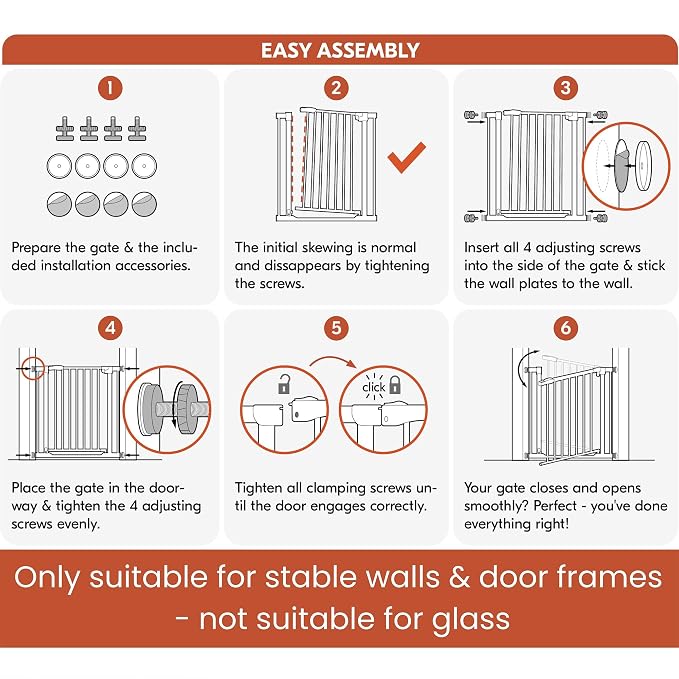 hauck Open N Stop Pressure Fit Baby & Pet Safety Gate w/ 8" Extension, Accommodates 37.8 to 39.75" Wide Home Doorway, Stairway, or Hallway, White