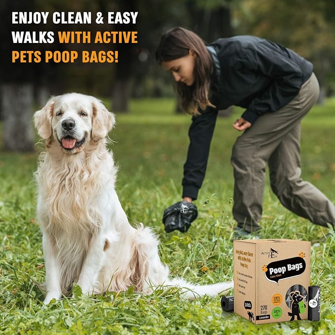 Active Pets Extra Thick Lavender-Scented Dog Waste Bags - Leak-Proof & Easy-Tear for Eco-Friendly Poop Disposal