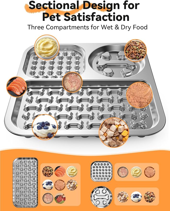 Stainless Steel Lick Mat for Dogs and Cats - FEELNEEDY Large Licking Pad with Suction Cups, Chew-Proof, Non-Slip Pet Licky Mat for Boredom Reducer and Anxiety Relief, Easy to Clean (1Pack)