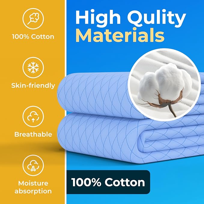 Washable Underpads - Large Bed Pads for use as Incontinence Bed Pads, Reusable Pet Pads, Great for Dogs, Cats, Bunny, Seniors Bed Pad (Pack of 8 - 34x36)