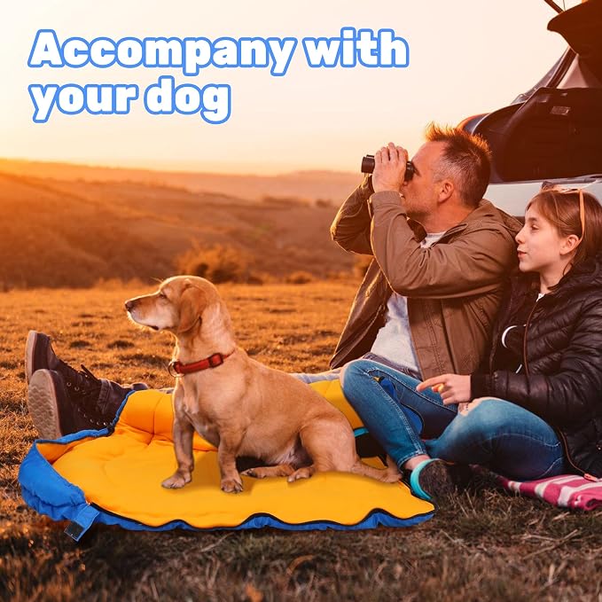 Lifeunion Dog Sleeping Bag with Storage Bag Waterproof Warm Packable Dog Bed for Travel Camping Hiking Backpacking (Blue)