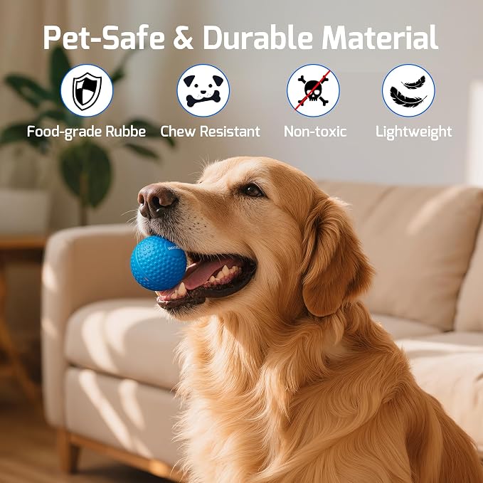 SNOYWEN Interactive Dog Toys, Automatic Moving Bouncing Rolling Ball, Food-Grade Rubber Material IPX7 Waterproof Ball for Medium, Large Dogs, 850mAh Battery Large Capacity, Type-C Rechargeable
