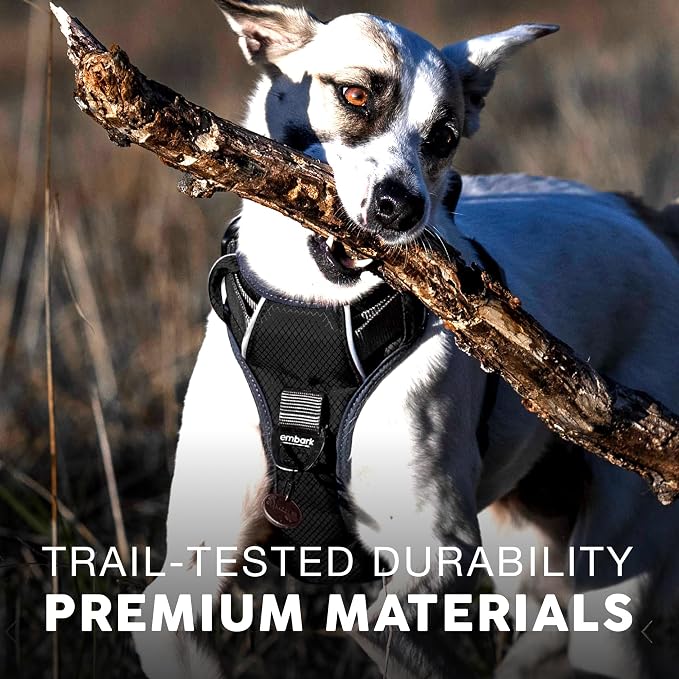 Embark Adventure No-Pull Dog Harness for Large Dogs – Reflective Trim, Military-Grade Nylon, Front Clip with Gel-Lined Handle, Soft & Padded