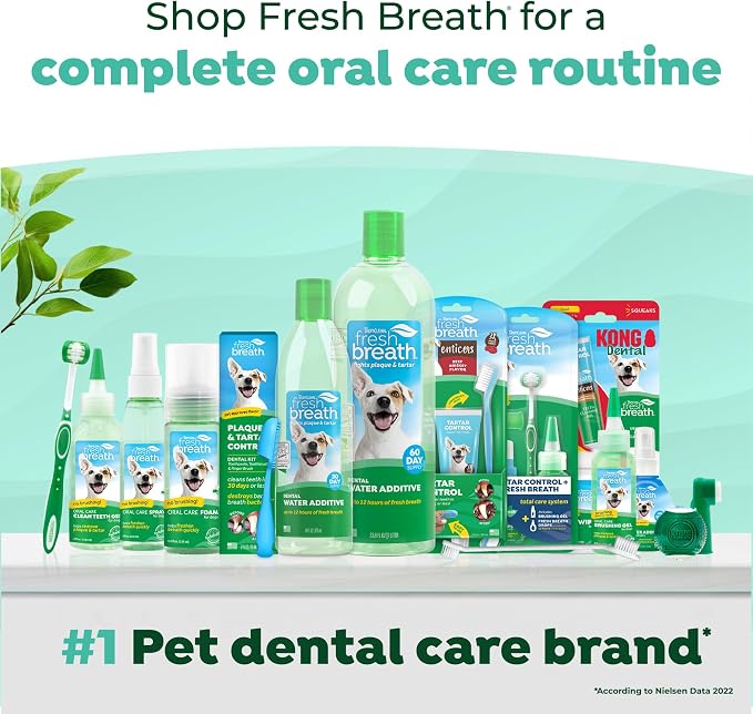 TropiClean Fresh Breath Dog Toothpaste for Teeth Cleaning, Breath Freshener, Easy Plaque & Tartar Remover Gel, No Toothbrush Needed, Peanut Butter, 4oz.