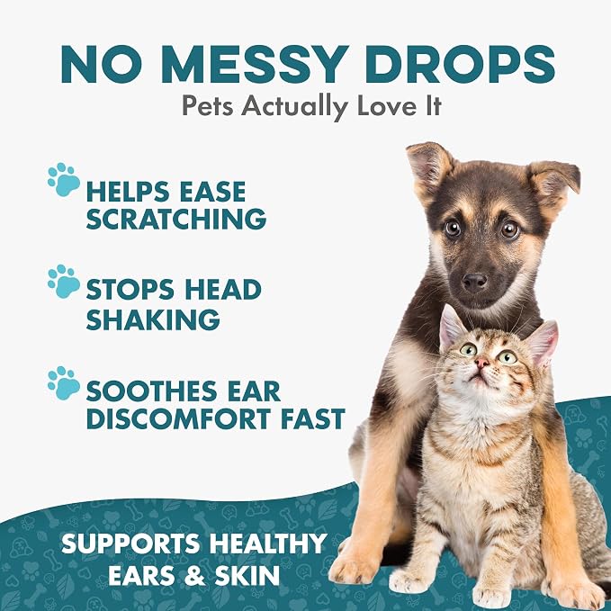 BestLife4Pets Itch Relief and Ear Infection for Dogs & Cats - 400 Pills | Natural Ear Mites Treatment for Cats and Dogs Soothes Itchy Ears, Reduces Swelling, Otitis, Pain & Inflammation