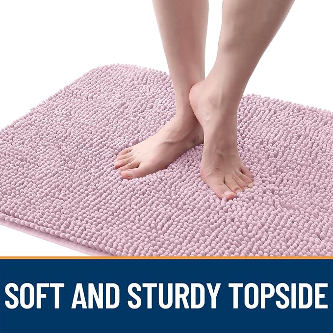 OLANLY Dog Door Mat for Muddy Paws 59x20, Super Absorbent Chenille Mud Mat | Dusty Rose, Absorbs Moisture and Dirt, Non-Slip Machine Washable Doormat, Quick-Drying Indoor Entryway Floor Carpet for Dogs