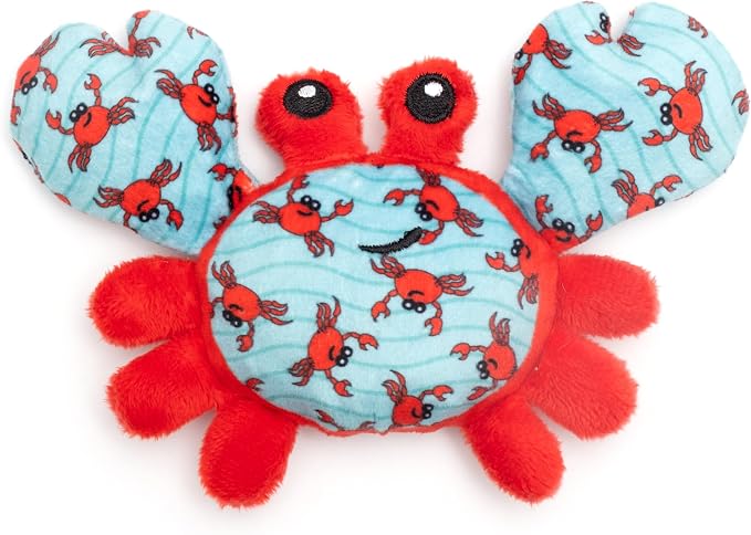 The Worthy Dog Crab Plush Cat Toy – Soft Crinkle Catnip Toy with Organic Catnip for Interactive Play, Safe Non-Toxic Materials - Teal, One Size