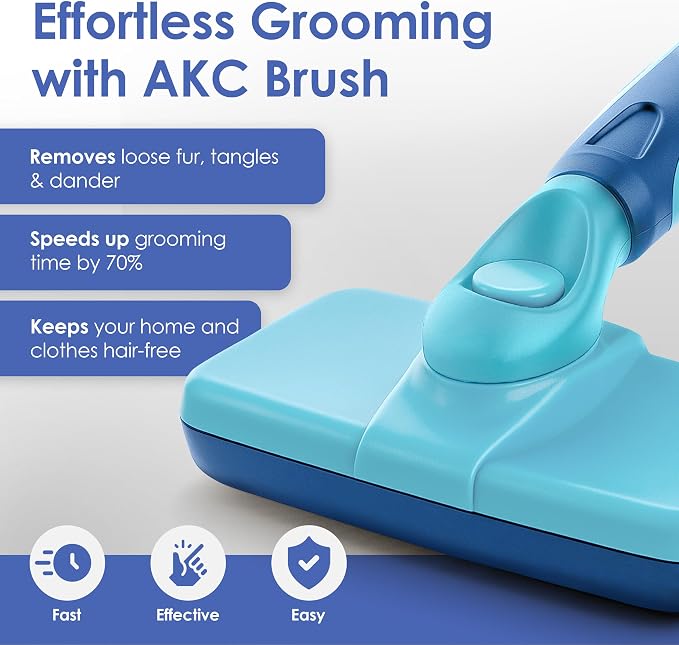 AKC Self-Cleaning Slicker Brush for Dogs & Cats, All Coat Types | Skin-friendly deshedding brush removes loose hair, mats and tangles with an easy-clean design.