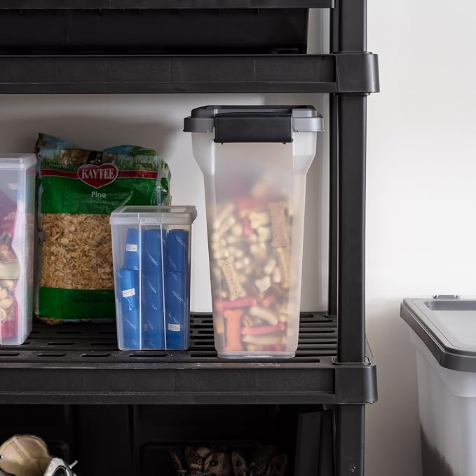 IRIS USA Dog Food Storage Container, Up to 13 lbs, Dark Gray, Made in USA | Includes 2-Cup Scoop, Airtight Seal, BPA-Free, Bird Seed, Cat food, Treats, Keeps Kibble Fresh, Pellets