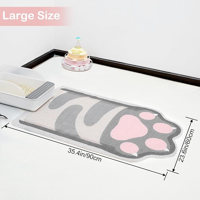 Unicorn Catcher Large Cat Litter Mat, 33.5"x22.4" Litter Trapping Mat | Kitty Litter Mat With Soft PVC Loop Mesh And Non-Slip Backing For Easy-Clean Floor Protection And Home Decor