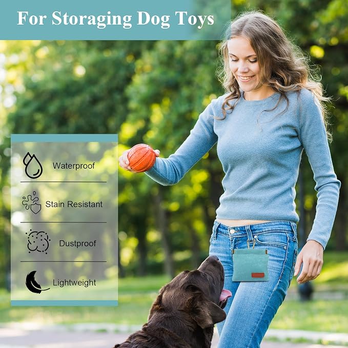 2Pcs Hands Free Dog Treat Pouches for Training, Walking and Outdoor Use | Dog Treat Bag with Carabiner, Hands Free, Auto Closing Pet Treat Pouch for Training,Walking, Hiking