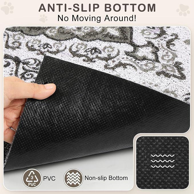 Unicorn Catcher 40"x30" Cat Litter Mat Non-Slip Washable Litter Box Mat | High-Density PVC Litter Catcher Mat Efficiently Traps Scattered Litter From Paws To Keep Floors Clean