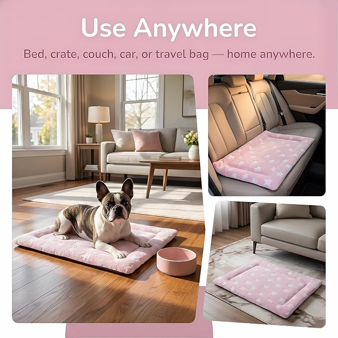Dog Bed Mat - Soft Crate Pad for Kennel, Durable Pet Bed for Small Dogs & Cats - Comfort Support for Pet Crate, Cage, House
