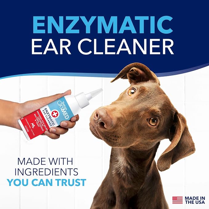 TropiClean OxyMed Enzymatic Dog Ear Cleaner, Vet Recommended, 4 oz
