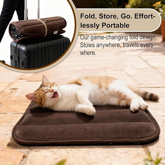pobopobo Dog Crate Pad, Ultra Soft & Anti-Slip Kennel Mat, Secure Fit for Metal Crates & Dog Cages, Washable Cozy Bed for Small Medium Large Dogs (Dark Brown, XS(18"*12"*1.5"))