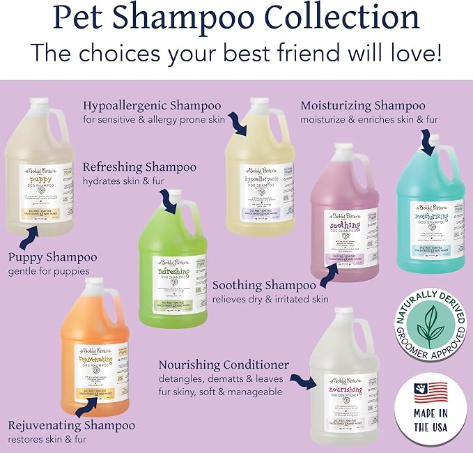Bobbi Panter Soothing Dog Shampoo Tea Tree, Lavender, Cucumber & Oat Protein – Natural Formula for Sensitive Skin & Irritation Relief, Tear-Free, 30:1 Concentrate, Made in USA, 1 Gallon