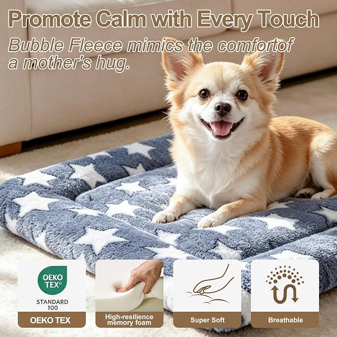 Dog Bed Mat, Reversible Crate Pads for Small/Medium/Large Dogs & Cats Sleeping, Portable & Soft, Dog Beds Crate Pad (Mix, S(24"*18"*1.5")) (Mixed Colors - A-4PCS, S(24"*18"*1.5"))