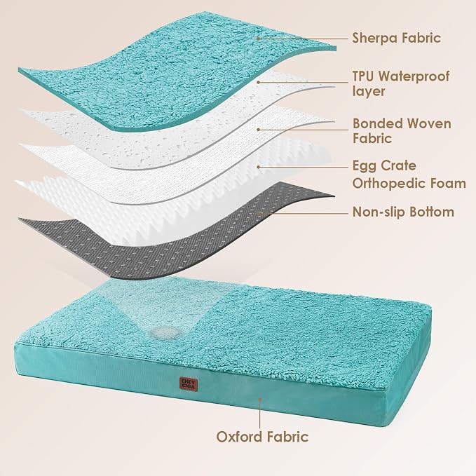 EHEYCIGA Orthopedic Dog Bed Extra Large with Removable Washable Cover, 41IN | Egg Crate Foam Support, Durable Oxford fabric, Non-Slip Bottom, Machine Washable, Soft Waterproof Plush Pet Bed Mat For Crate