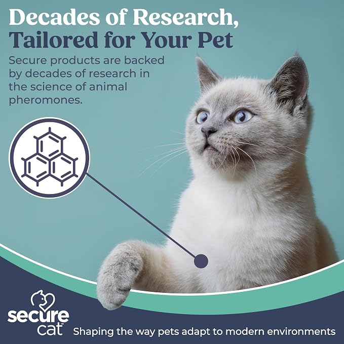 SIGNS SecureCat Calming Diffuser for Supporting Calm and Well-Being to Help Relieve Any Feeling of Anxiety or Stress, Cat Pheromone Passive Stick Diffuser Home Starter Kit