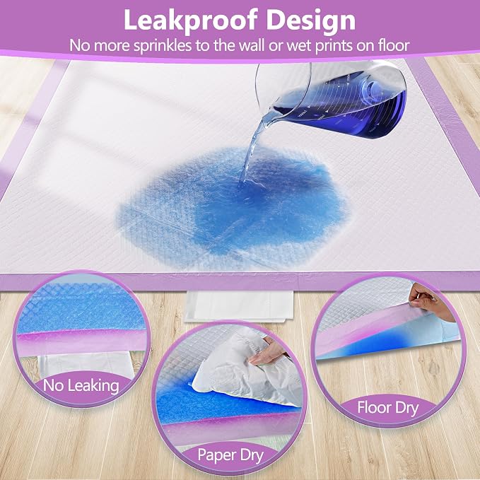 Gimars XL 6-Layer Ultra Absorbent 1200ml 48-Hour Leak-Proof Dog Pee Pads, Quick Dry Extra Large Puppy Pads for Puppy Training, Senior & Incontinent Dogs, Cats, Overnight Use, 30"x36", 50 Count