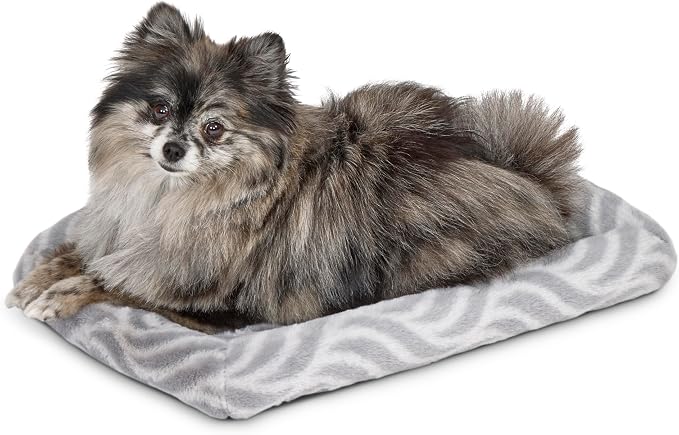 MidWest Homes for Pets QuiteTime Deluxe Wave Bolster Bed for Tiny Dogs; Easily Machine Wash and Dry; Gray; 18"; 40218-WVGY