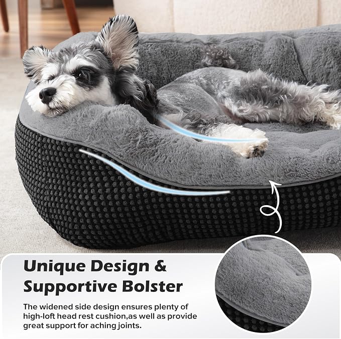 INVENHO XL Dog Beds Large Sized Dog, Washable Orthopedic Warming Soft Sleeping Durable with Anti-Slip Bottom