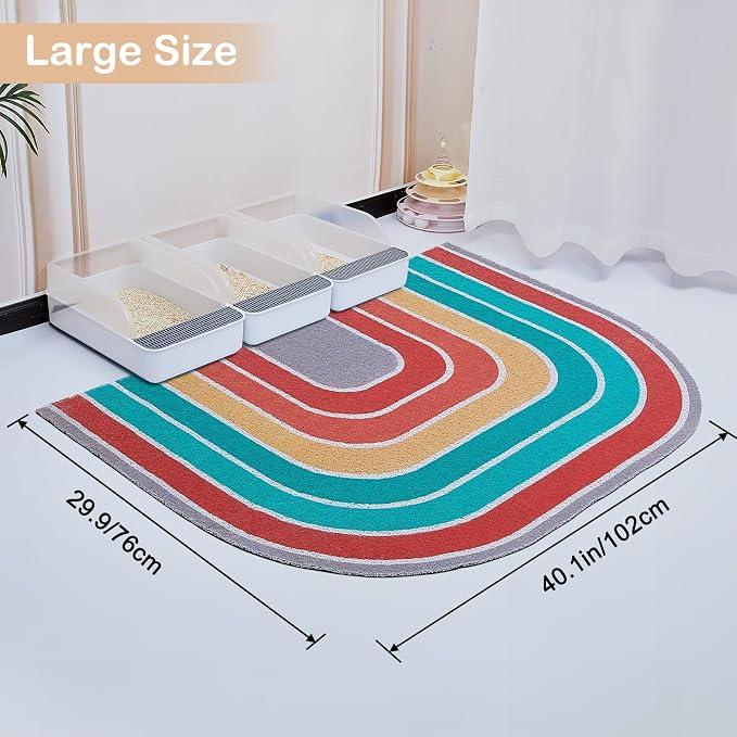 Unicorn Catcher 40"x30" Cat Litter Mat, Non-Slip Trapping Mat for Cats | PVC Mesh Litter Trapping Mat With A Non-Slip Backing Designed To Keep Floors Clean For Indoor Cats